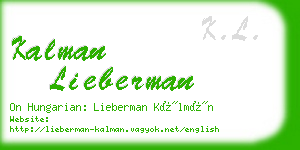 kalman lieberman business card